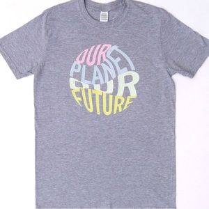Cotton Oversized Graphic T Shirt with Print “ Our Planet Our Future”